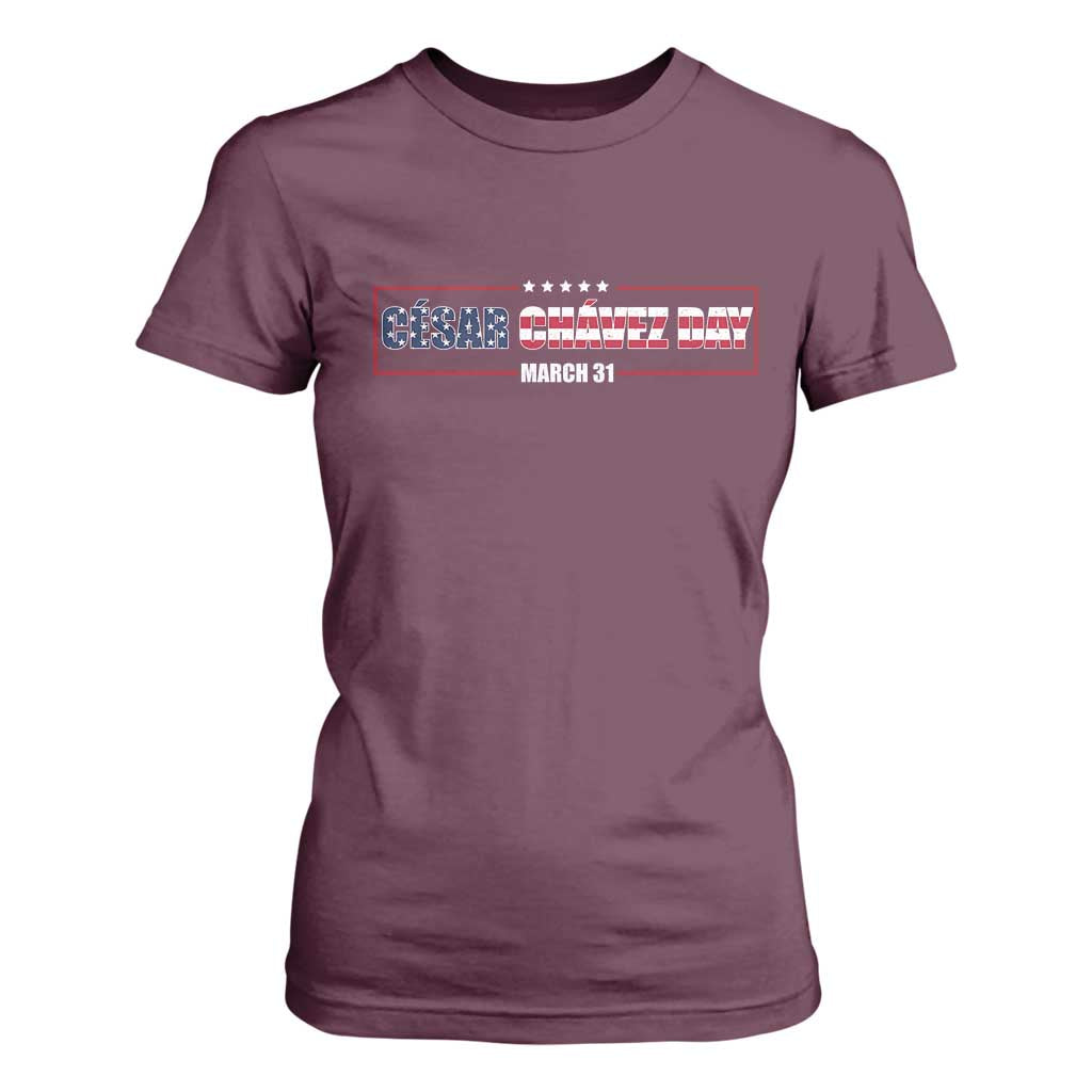 Cesar Chavez T Shirt For Women Hispanic Heritage Month Mexican Immigrant TS14 Maroon Print Your Wear