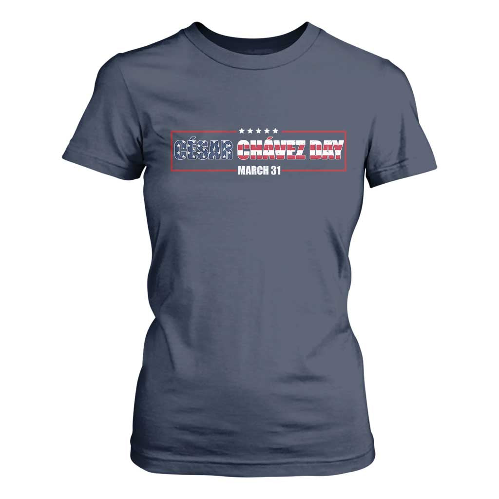 Cesar Chavez T Shirt For Women Hispanic Heritage Month Mexican Immigrant TS14 Navy Print Your Wear