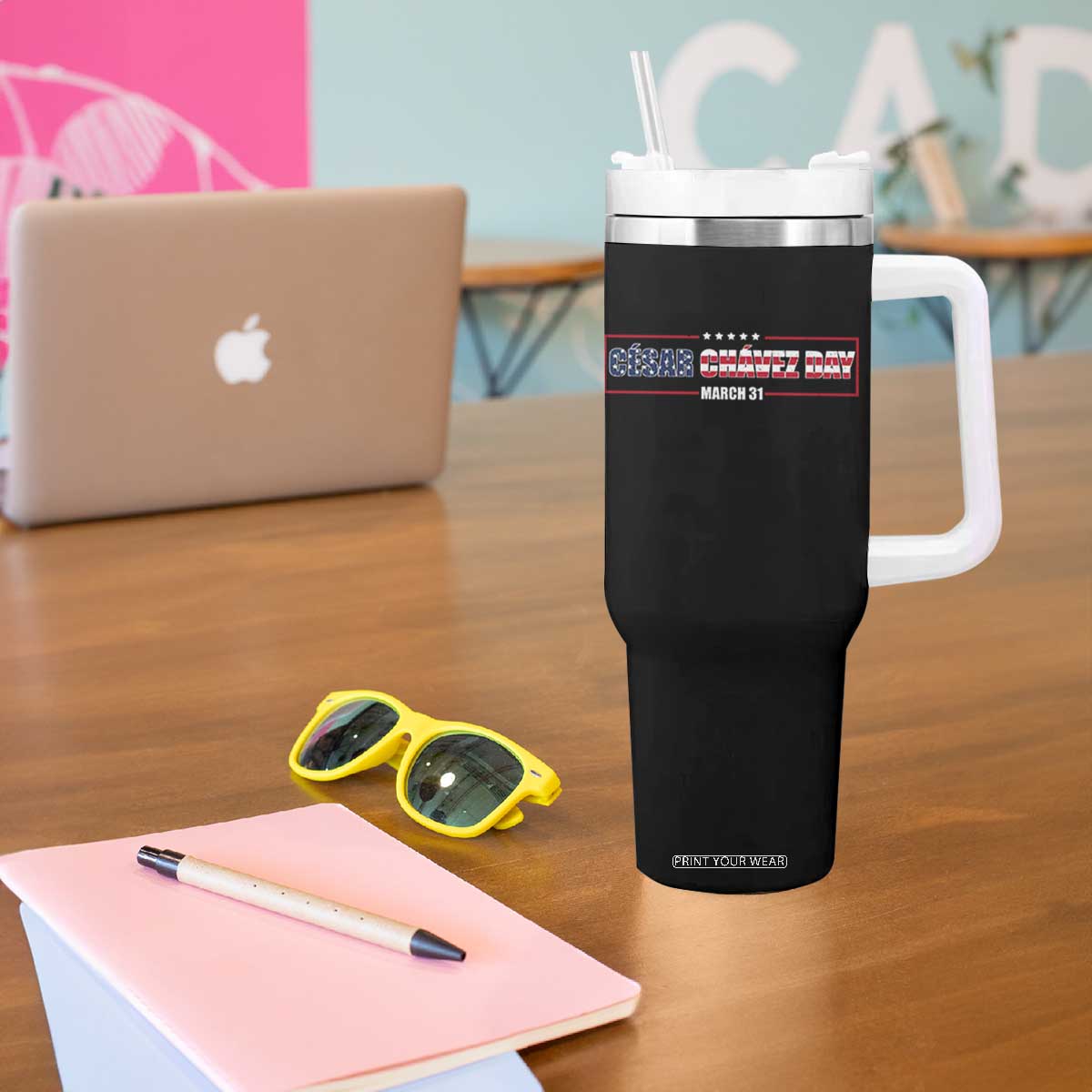 Cesar Chavez Tumbler With Handle Hispanic Heritage Month Mexican Immigrant TS14 Print Your Wear