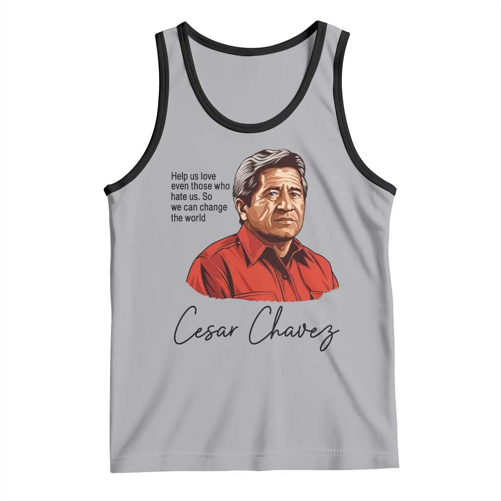 Cesar Chavez Quote Tank Top 31 March Celebration Day TS14 Athletic Heather Black Print Your Wear