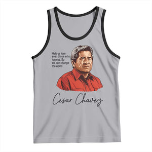 Cesar Chavez Quote Tank Top 31 March Celebration Day TS14 Athletic Heather Black Print Your Wear