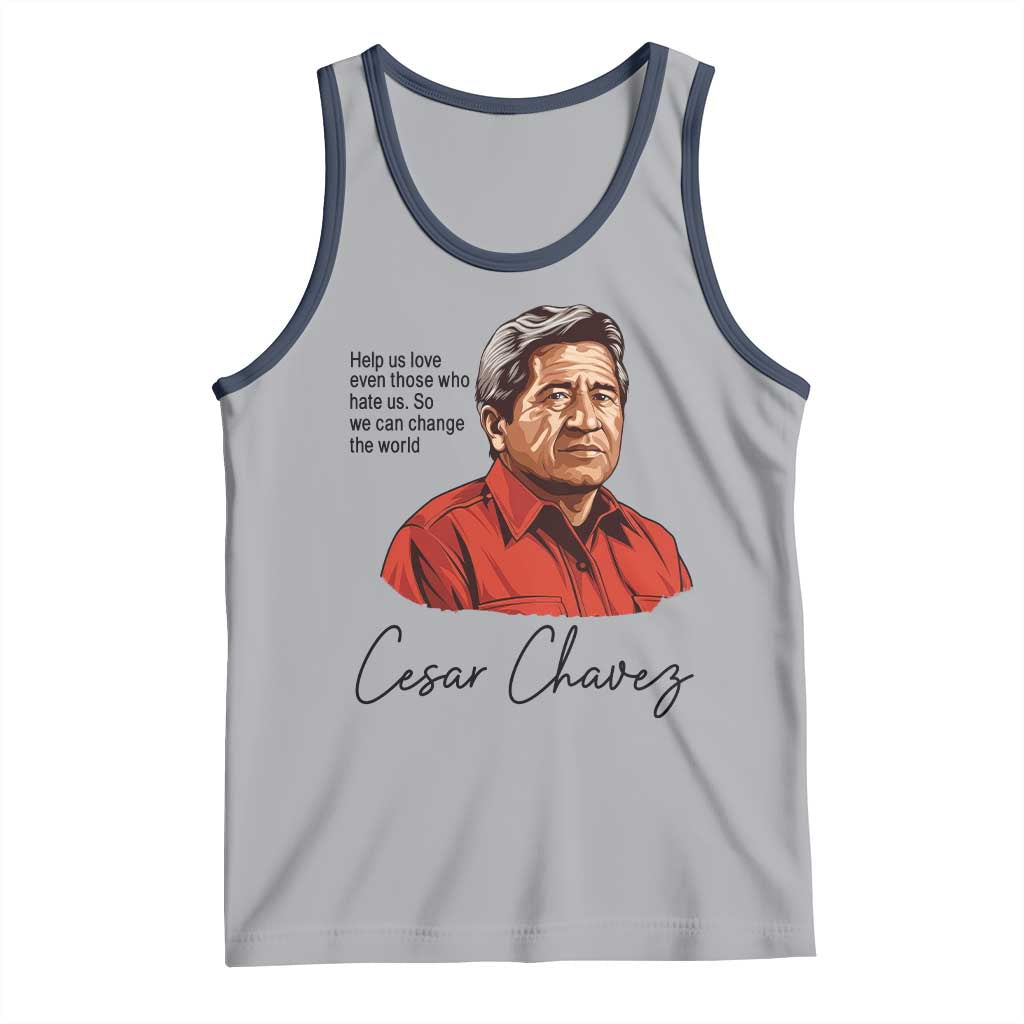 Cesar Chavez Quote Tank Top 31 March Celebration Day TS14 Athletic Heather Navy Print Your Wear