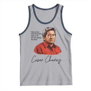 Cesar Chavez Quote Tank Top 31 March Celebration Day TS14 Athletic Heather Navy Print Your Wear