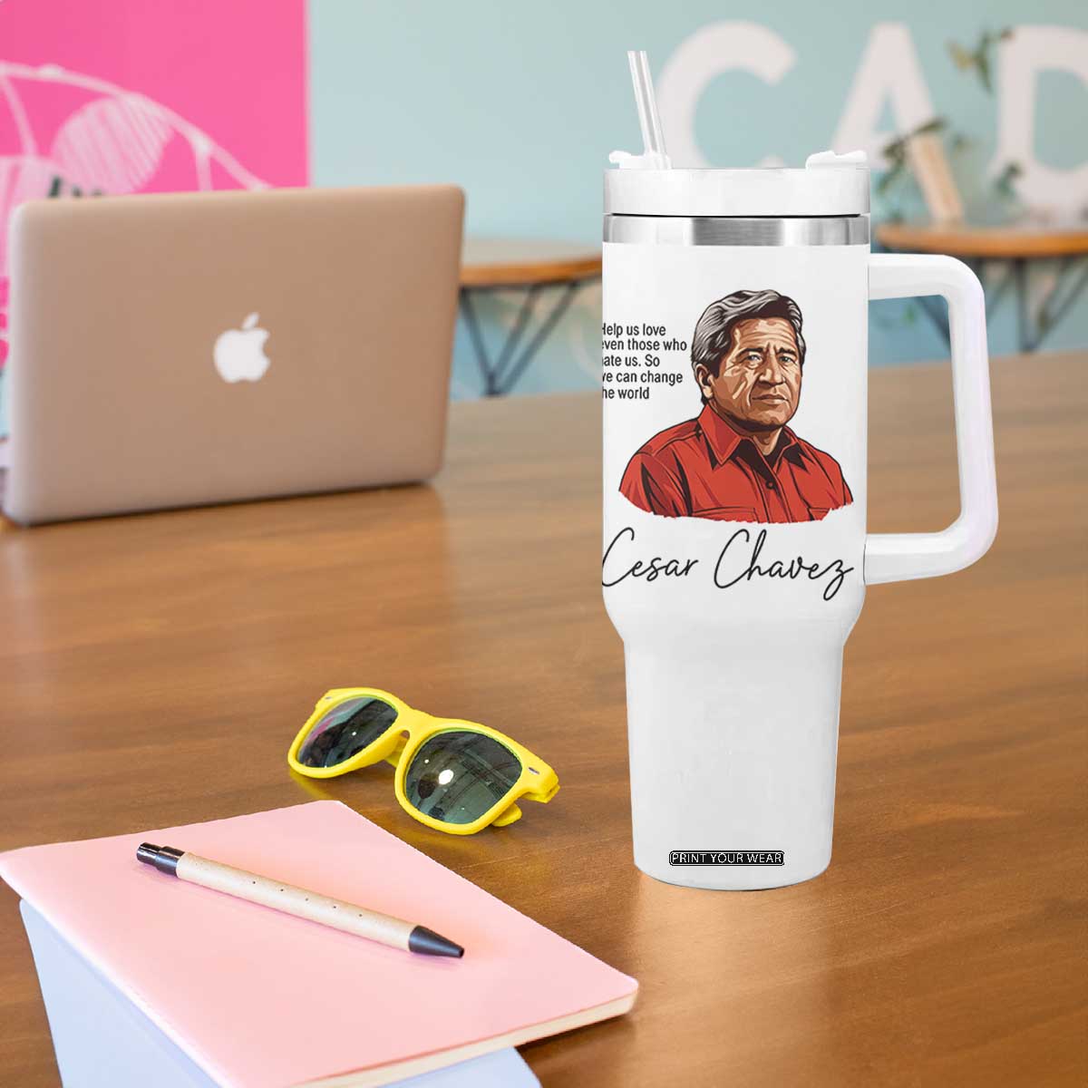 Cesar Chavez Quote Tumbler With Handle 31 March Celebration Day TS14 Print Your Wear