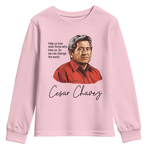 Cesar Chavez Quote Youth Sweatshirt 31 March Celebration Day TS14 Light Pink Print Your Wear