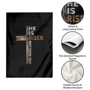 He is Risen Christian Garden Flag Easter Cross Jesus Christian TS14 Print Your Wear