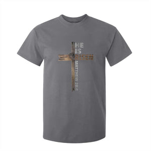 He is Risen Christian T Shirt For Kid Easter Cross Jesus Christian TS14 Charcoal Print Your Wear