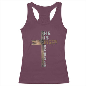 He is Risen Christian Racerback Tank Top Easter Cross Jesus Christian TS14 Maroon Print Your Wear