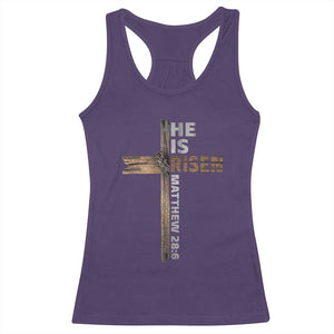 He is Risen Christian Racerback Tank Top Easter Cross Jesus Christian TS14 Purple Print Your Wear