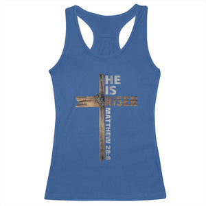 He is Risen Christian Racerback Tank Top Easter Cross Jesus Christian TS14 Royal Blue Print Your Wear