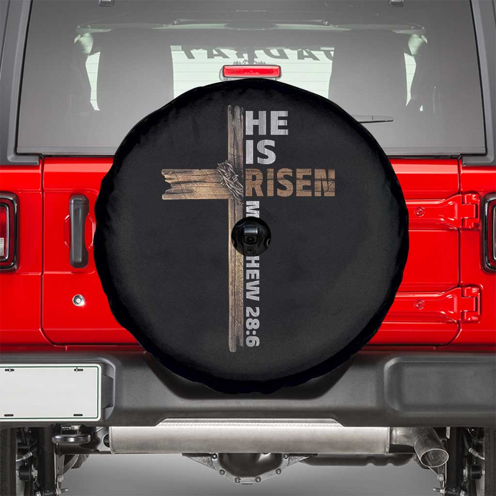 He is Risen Christian Spare Tire Cover Easter Cross Jesus Christian TS14 Black Print Your Wear
