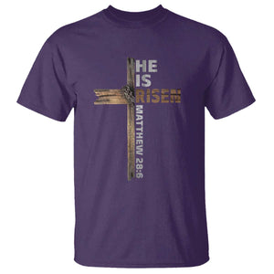 He is Risen Christian T Shirt Easter Cross Jesus Christian TS14 Purple Print Your Wear