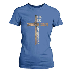 He is Risen Christian T Shirt For Women Easter Cross Jesus Christian TS14 Royal Blue Print Your Wear