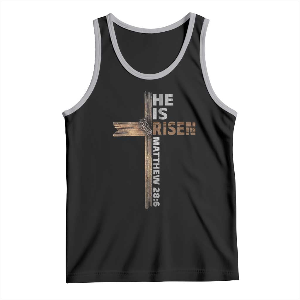He is Risen Christian Tank Top Easter Cross Jesus Christian TS14 Black Athletic Heather Print Your Wear