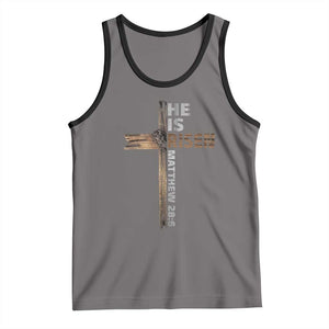 He is Risen Christian Tank Top Easter Cross Jesus Christian TS14 Deep Heather Black Print Your Wear