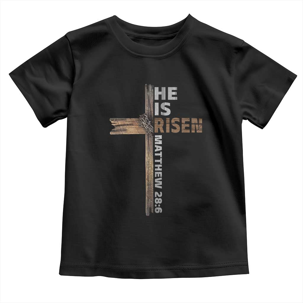 He is Risen Christian Toddler T Shirt Easter Cross Jesus Christian TS14 Black Print Your Wear