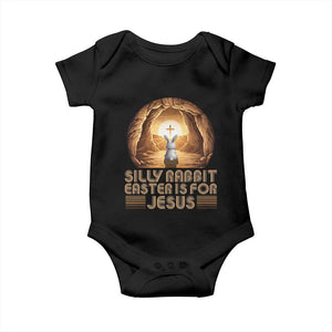 Silly Rabbit Easter Is For Jesus Baby Onesie Christian Jesus Easter TS14 Black Print Your Wear