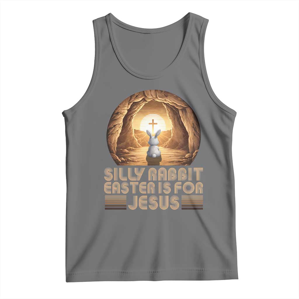 Silly Rabbit Easter Is For Jesus Tank Top Christian Jesus Easter TS14 Black Heather Print Your Wear