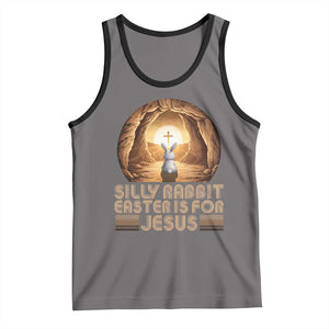 Silly Rabbit Easter Is For Jesus Tank Top Christian Jesus Easter TS14 Deep Heather Black Print Your Wear