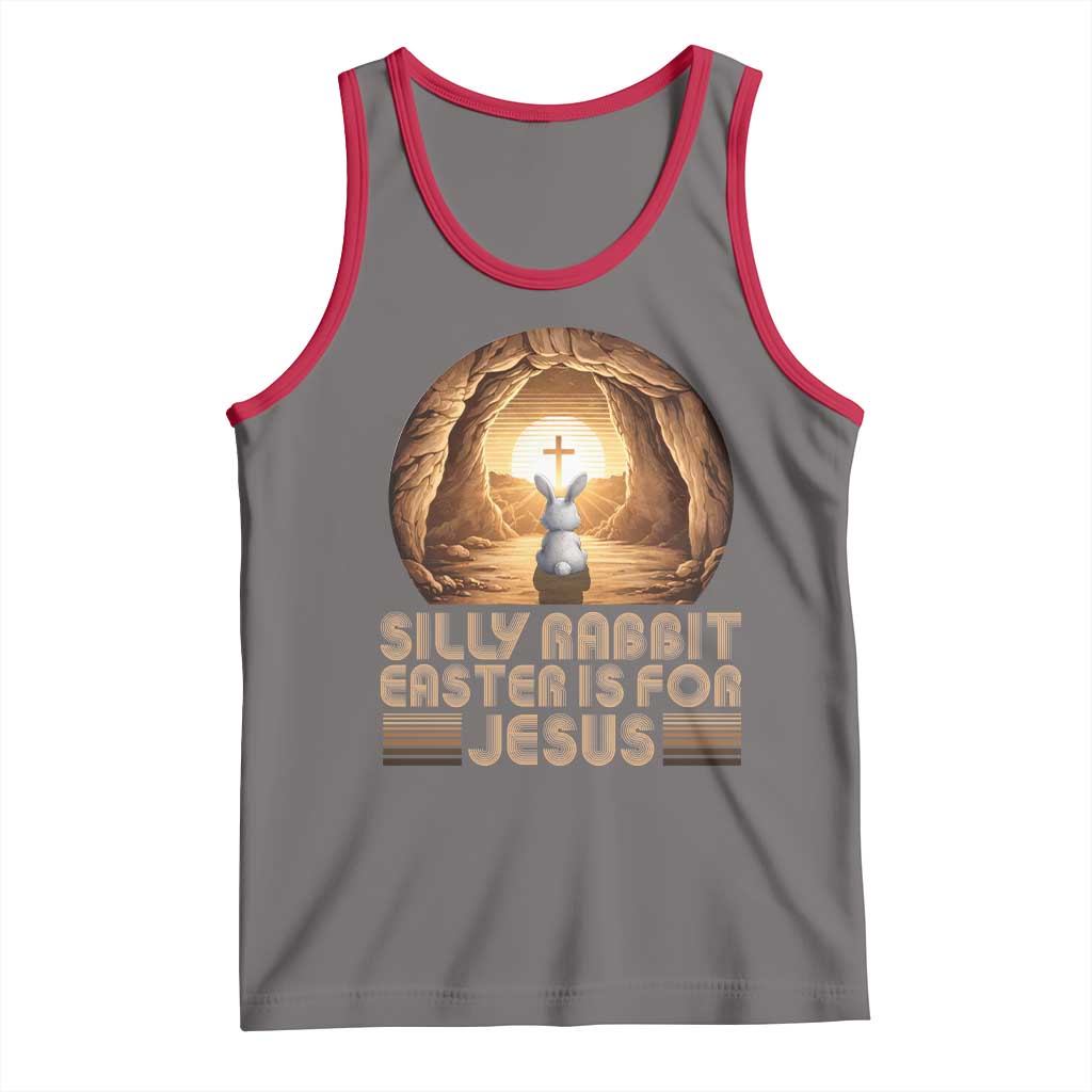 Silly Rabbit Easter Is For Jesus Tank Top Christian Jesus Easter TS14 Deep Heather Red Print Your Wear