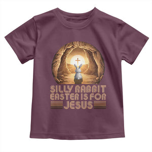 Silly Rabbit Easter Is For Jesus Toddler T Shirt Christian Jesus Easter TS14 Maroon Print Your Wear