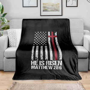 He Is Rise Throw Blanket Christian American Flag Easter Bible Verse TS14 Print Your Wear