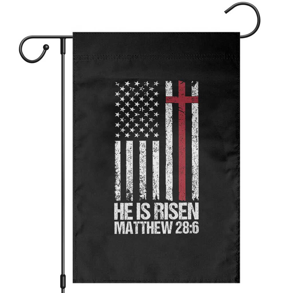 He Is Rise Garden Flag Christian American Flag Easter Bible Verse TS14 Black Print Your Wear