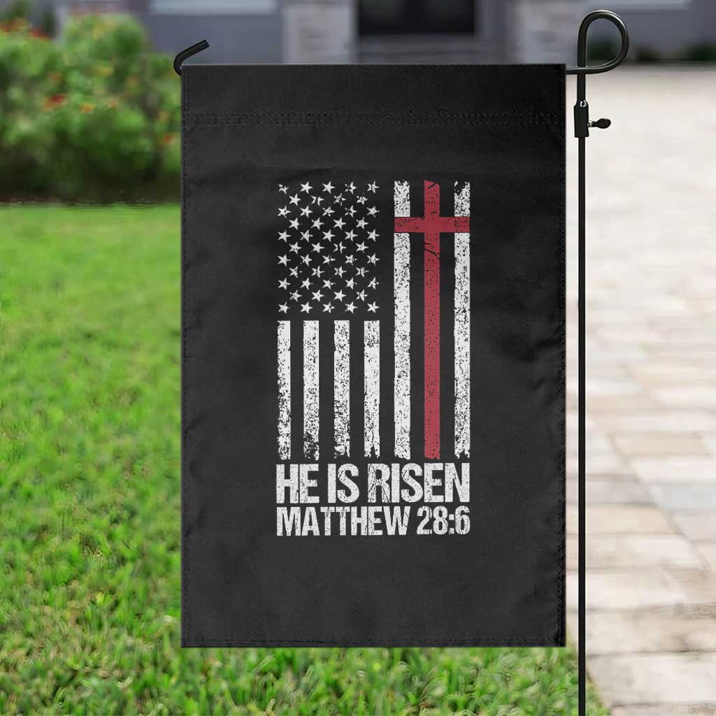 He Is Rise Garden Flag Christian American Flag Easter Bible Verse TS14 Print Your Wear