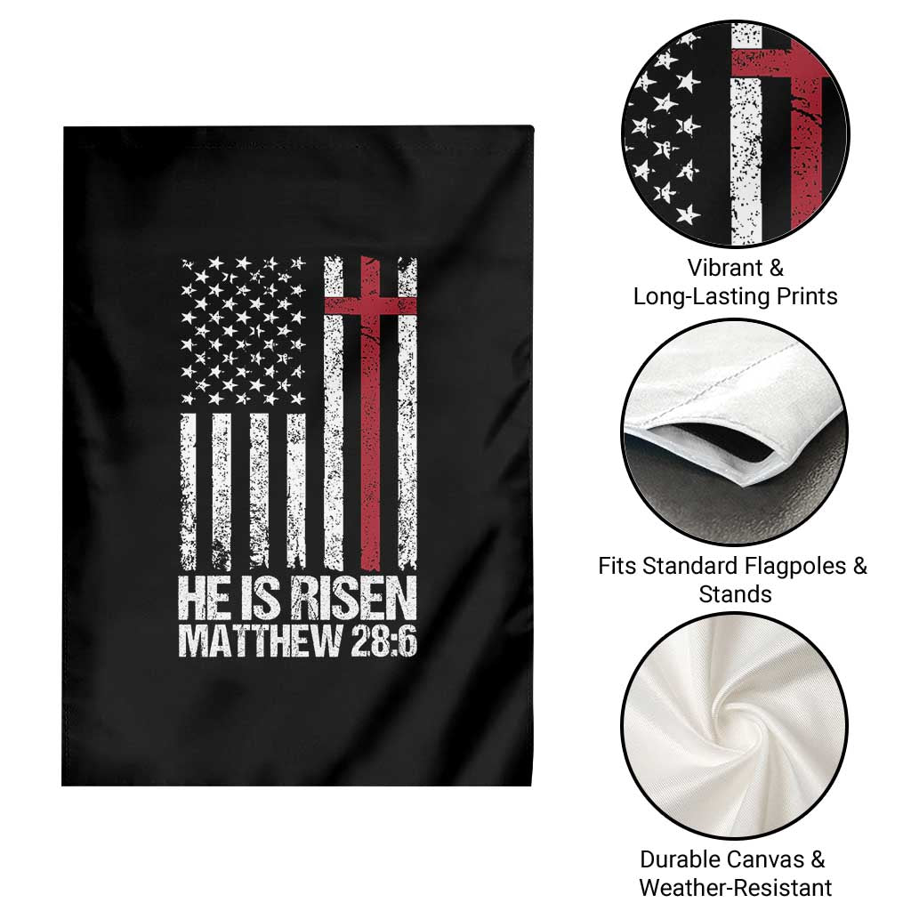 He Is Rise Garden Flag Christian American Flag Easter Bible Verse TS14 Print Your Wear