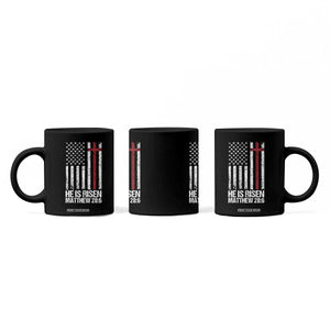 He Is Rise Coffee Mug Christian American Flag Easter Bible Verse TS14 Print Your Wear