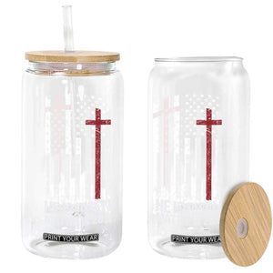 He Is Rise Glass Can Christian American Flag Easter Bible Verse TS14 Print Your Wear