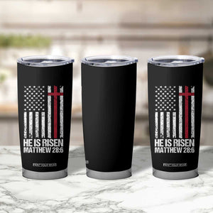 He Is Rise Tumbler Cup Christian American Flag Easter Bible Verse TS14 Print Your Wear