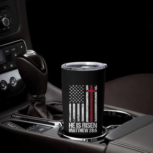 He Is Rise Tumbler Cup Christian American Flag Easter Bible Verse TS14 Print Your Wear