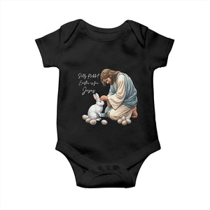 Silly Rabbit Easter Is For Jesus Baby Onesie Christian Easter Religious TS14 Black Print Your Wear