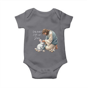 Silly Rabbit Easter Is For Jesus Baby Onesie Christian Easter Religious TS14 Charcoal Print Your Wear