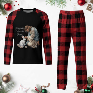 Silly Rabbit Easter Is For Jesus Plaid Pajama Set Christian Easter Religious TS14 Buffalo Plaid Print Your Wear