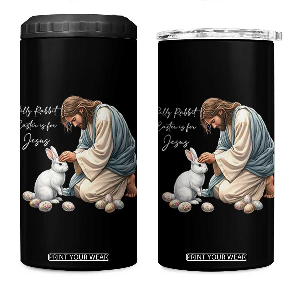 Silly Rabbit Easter Is For Jesus 4 in 1 Can Cooler Tumbler Christian Easter Religious TS14 One Size: 16 oz Black Print Your Wear