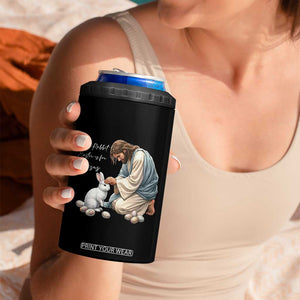 Silly Rabbit Easter Is For Jesus 4 in 1 Can Cooler Tumbler Christian Easter Religious TS14 Print Your Wear