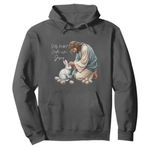 Silly Rabbit Easter Is For Jesus Hoodie Christian Easter Religious TS14 Dark Heather Print Your Wear