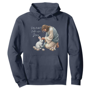 Silly Rabbit Easter Is For Jesus Hoodie Christian Easter Religious TS14 Navy Print Your Wear