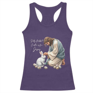 Silly Rabbit Easter Is For Jesus Racerback Tank Top Christian Easter Religious TS14 Purple Print Your Wear