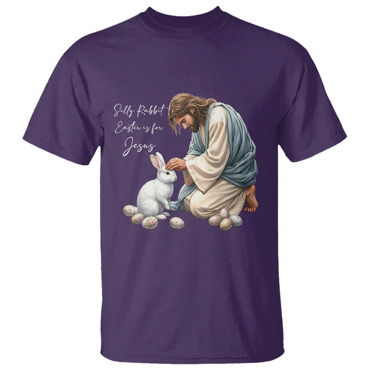 Silly Rabbit Easter Is For Jesus T Shirt Christian Easter Religious TS14 Purple Print Your Wear