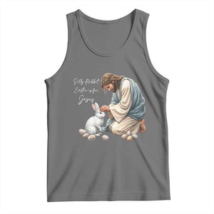 Silly Rabbit Easter Is For Jesus Tank Top Christian Easter Religious TS14 Black Heather Print Your Wear