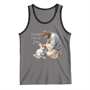 Silly Rabbit Easter Is For Jesus Tank Top Christian Easter Religious TS14 Deep Heather Black Print Your Wear
