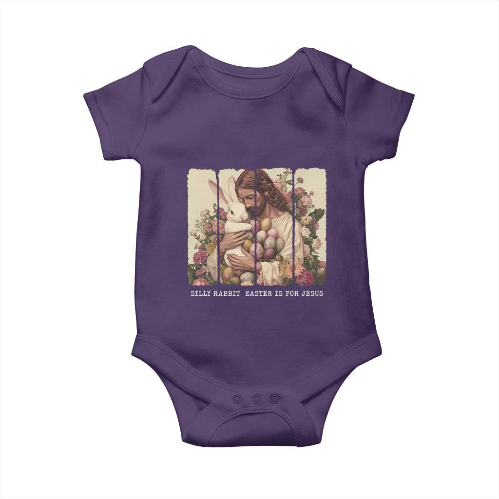 Silly Rabbit Easter Is For Jesus Baby Onesie Christian Jeusus Floral Easter TS14 Purple Print Your Wear