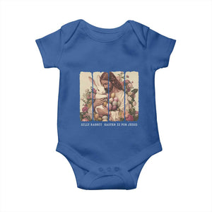 Silly Rabbit Easter Is For Jesus Baby Onesie Christian Jeusus Floral Easter TS14 Royal Blue Print Your Wear