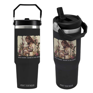 Silly Rabbit Easter Is For Jesus Flip Straw Tumbler Christian Jeusus Floral Easter TS14 One Size: 30 oz Black Print Your Wear