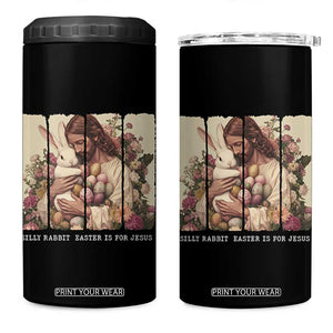 Silly Rabbit Easter Is For Jesus 4 in 1 Can Cooler Tumbler Christian Jeusus Floral Easter TS14 One Size: 16 oz Black Print Your Wear