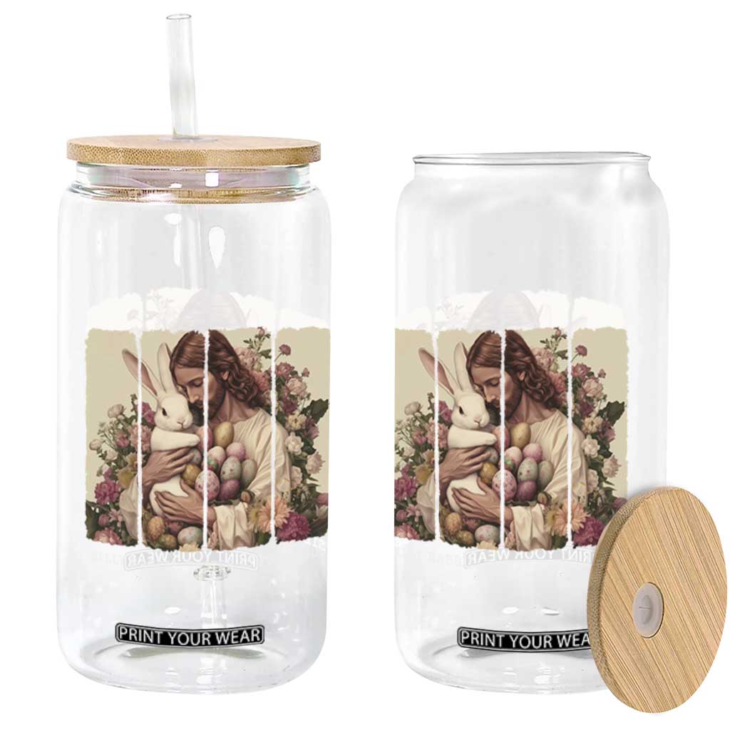 Silly Rabbit Easter Is For Jesus Glass Can Christian Jeusus Floral Easter TS14 Print Your Wear