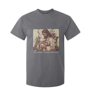Silly Rabbit Easter Is For Jesus T Shirt For Kid Christian Jeusus Floral Easter TS14 Charcoal Print Your Wear